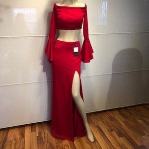 Red 2 Piece Prom or evening gown- New